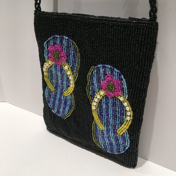 BEADED FLIP FLOP CROSS BODY BAG - Picture 11 of 15